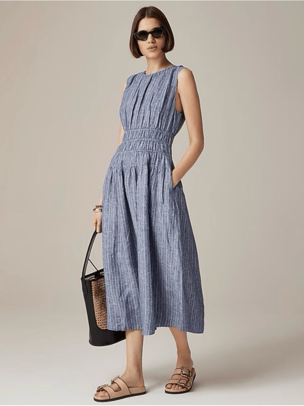 J. Crew Hyacinth dress in striped linen - Picture 2 of 12